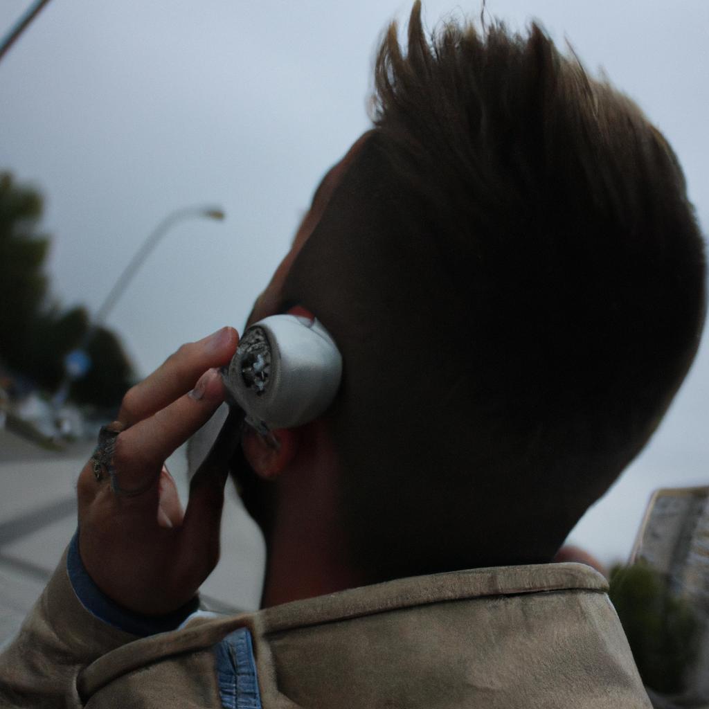 Person making a phone call